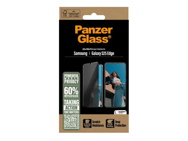PanzerGlass Privacy Screen Protector Samsung S25 Edge | Ultra-Wide