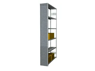 zijwand,v. inhaakstelling,HxD 2500x300mm,staal,RAL7035,perforatieplaat - 2