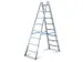 Échelle Double Accès Aluminium L 2 35m 2x8 échelons Charnières Alu