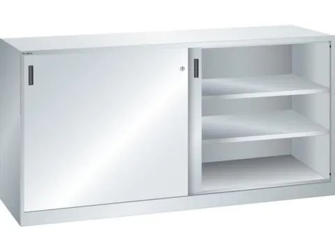 schuifdeurkast 1000x2000x580mm 4xStalen bodem RAL7035