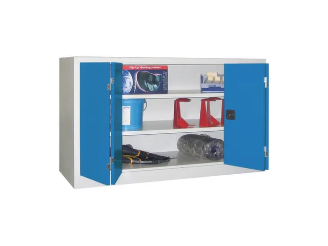 Ruime Vouwdeurkast 1000x1500x500mm 2legborden Ral7035 Front Ral5012