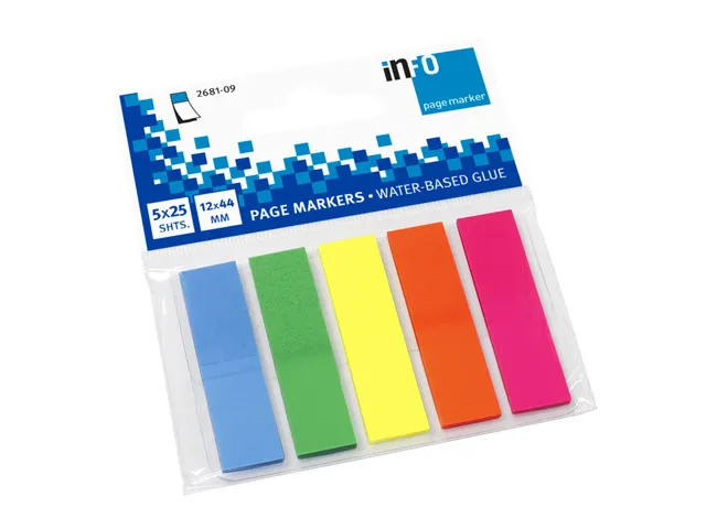 Info Page Markers film 12x44mm, 5 kleuren