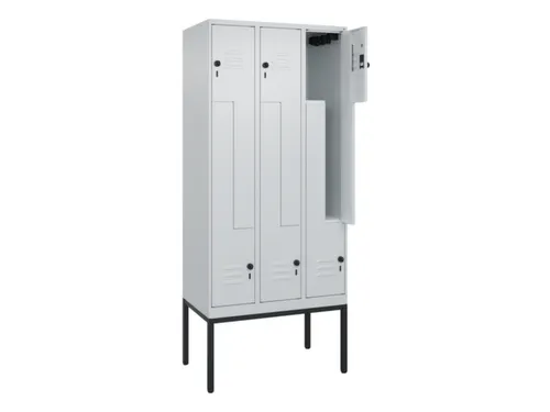 Z-garderobekast,HxBxD 2120x900x500mm,vak B 150/300mm,draaigrendel