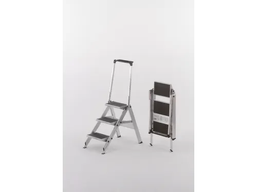 Veiligheids-vouwtrap Aluminium Platform 3treden H 690mm Kunststof Laag