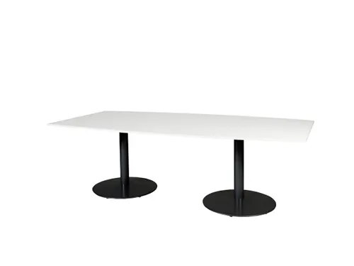 Linesto Vergadertafel Vaste Hoogte 240x120 Ton Wit 25mm Zwart