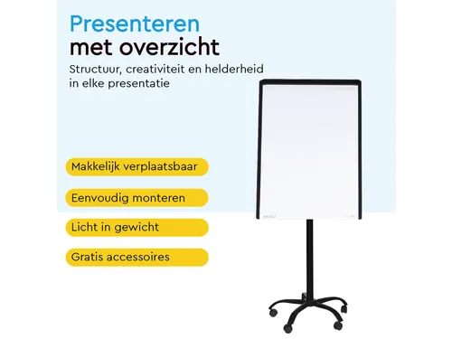 BRASQ Flipover Mobiel 70x100cm Magnetisch Zwart inclusief accessoires