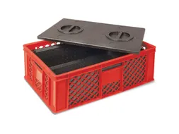 Euronorm-stapelbak,m. isoleerbox,HxLxB 240x600x400mm,20l,PE,rood