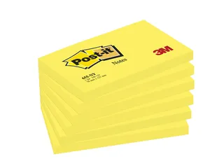 Memoblok Post-it 655 76x127mm 100 vel per blok neon geel - 4