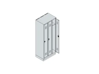 locker,HxBxD 1950x750x500mm,3vak,vak B 250mm,draaigrendel,sokkel - 3