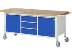 Werkbank Hxbxd 880x2000x700mm Beukenhouten 3laden 2 Kasten