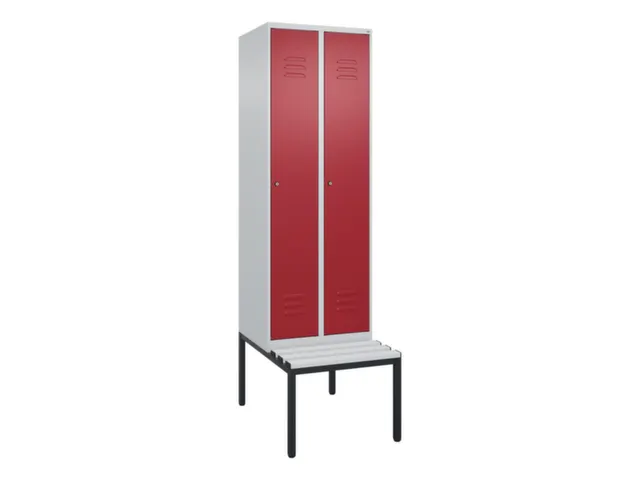 locker met bank,HxBxD 2120x600x815mm,2vak,vak B 300mm,cil.-slot