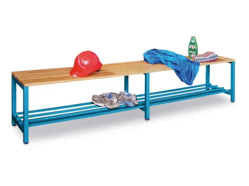 omkleedbank,LxD 2000x370mm,houten lijst beuken,onderstel RAL5012