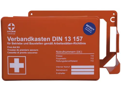 bedrijfsverbandkist,DIN 13157,kunststof oranje,m. wandhouder