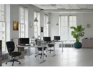 Bureau Linesto Plus Hoogte instelbaar 120x80cm Robson eik Alu T-poot - 6