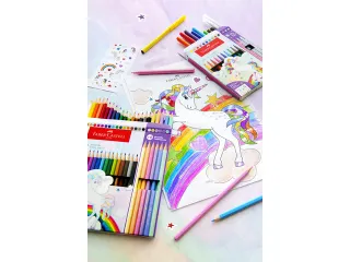 Viltstiften Faber-Castell Unicorn 10x standaard kleuren + 3x pastel kl - 9