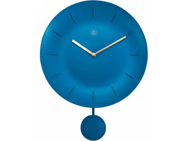 Wandklok nXt Bowl Ø 30cm turquoise streepaanduiding