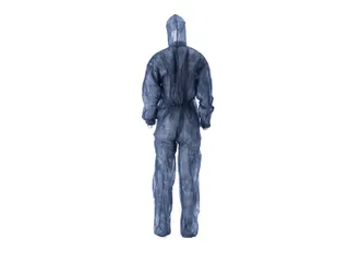 pp non woven coverall blauw L regular weight klittenband 50 Stuks - 4