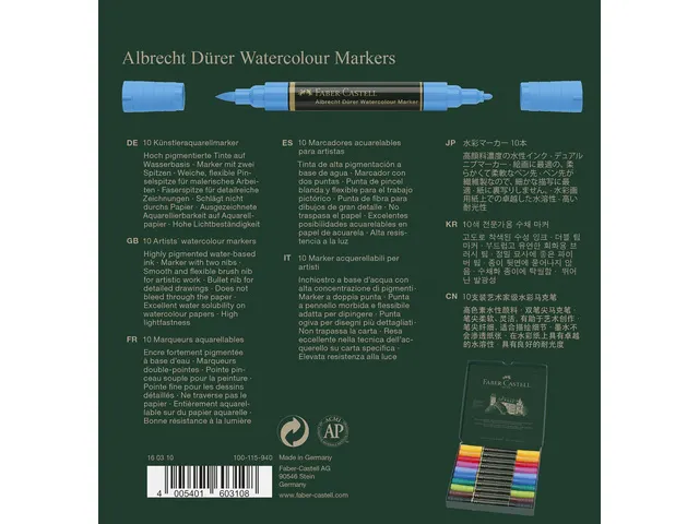 Aquarel marker Faber-Castell Albrecht Dürer doos a 10 stuks