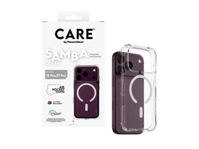 PanzerGlass CARE by Samba Case Transparent w. White MagSafe iPho