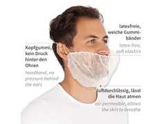 FranzMensch PP 2920 baardmasker, wit, per 100 stuks