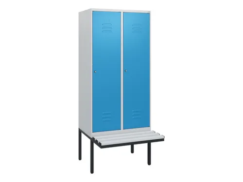 locker met bank,HxBxD 1950x800x815mm,2vak,vak B 400mm,cil.-slot