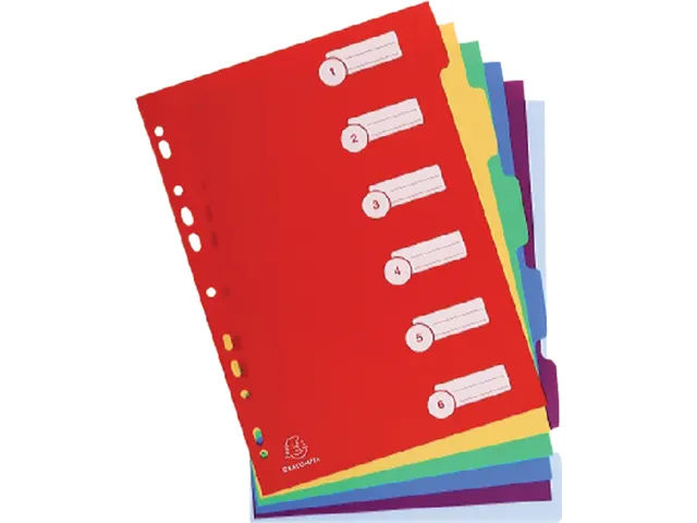 Tabbladen Exacompta A4 11-Gaats 6-Delig Assorti Pp