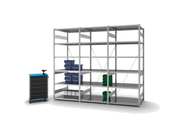 rayonnage modulaire,rayonnage départ,HxlxP 2500x1060x835mm