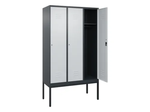 locker,HxBxD 2120x1200x500mm,3vak,vak B 400mm,cil.-slot,voetonderstel
