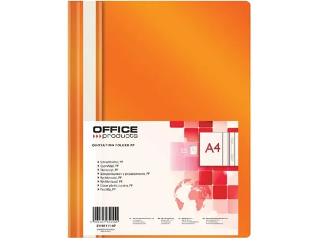Office Products Snelhechtmap PP A4 Oranje