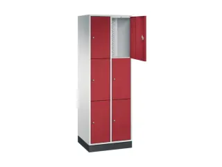 lockerkast,RAL 7035/RAL 3003,HxBxD 1950x620x500mm,2x3vakken,cil.-slot - 1