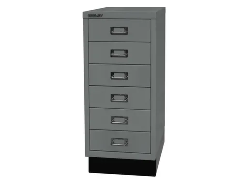 kantoor-ladekast HxBxD 670x279x380mm 6 laden romp zilverkleurig staal