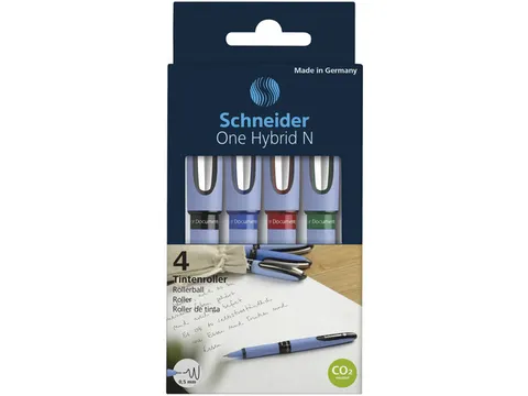 Rollerball Schneider One Hybrid N 0.5mm Etui 4 Stuks Assorti