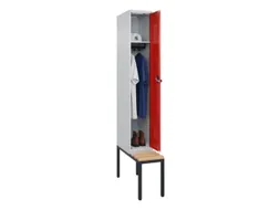 locker met bank,HxBxD 2120x300x815mm,1vak,vak B 300mm,draaigrendel