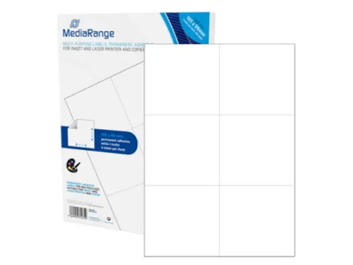 Mediarange Etiketten 105X99Mm 300Stuk Wit Permanent