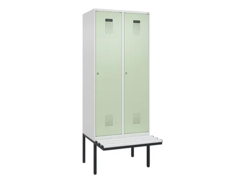locker met bank,voor scheiding van kleding,HxBxD 2120x800x815mm,2vak