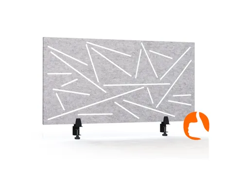 Akoestisch Bureaupaneel met patroon uitsnede 60x120cm Lichtgrijs
