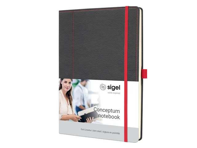 Carnet Conceptum A4 gris-rouge dots 194pag 80gr HC