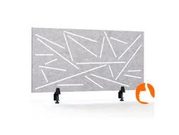 Akoestisch Bureaupaneel met patroon uitsnede 60x120cm Lichtgrijs