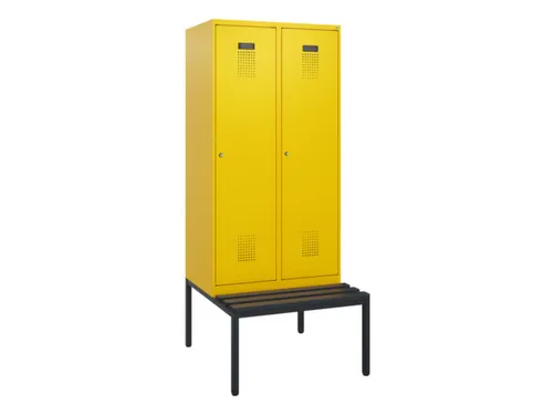 locker met bank,HxBxD 1950x800x815mm,2vak,vak B 400mm,cilinderslot