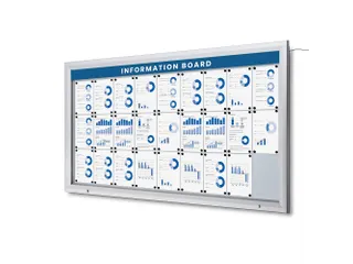 Outdoor mededelingenbord 27x A4 met logopaneel LED verlicht - 6