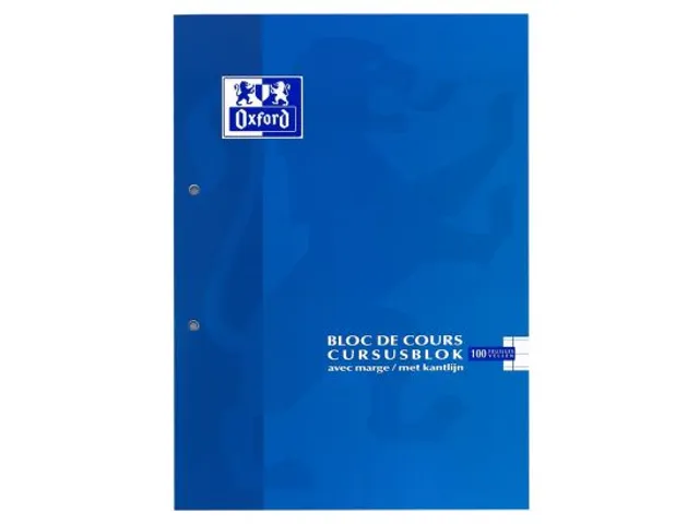 Cursusblok Oxford School A4 2-gaats lijn 100vel assorti