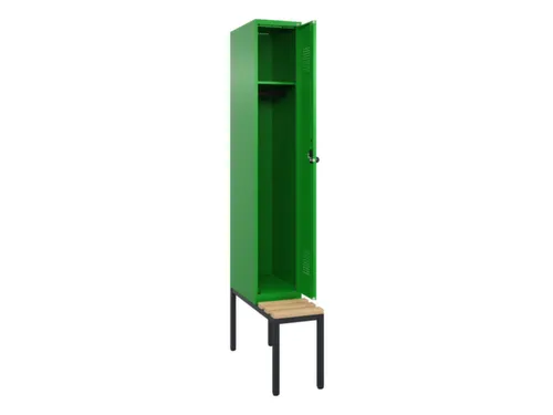 locker met bank,HxBxD 2120x300x815mm,1vak,vak B 300mm,draaigrendel