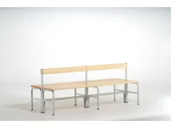 banc double HxLxP 770x2000x725mm barrettes en bois