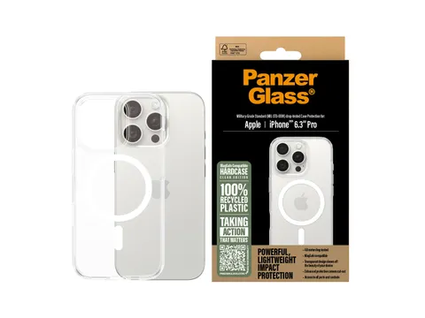PanzerGlass HardCase Transparent w. White MagSafe iPhone 16 Pro, Ho