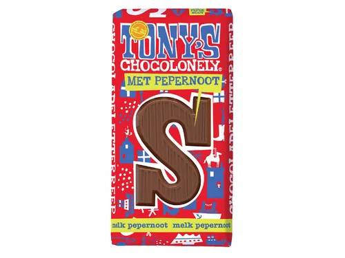 Chocoladeletter Tony's Chocolonely Melk Pepernoot 180gr