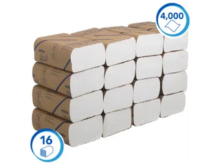 Handdoek Scott m-vouw 1laags 20.3x24cm wit 16x250stuks 3749 - 3