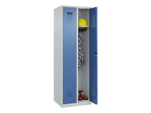 locker,HxBxD 1850x600x500mm,2vak,vak B 300mm,cil.-slot,staand op vloer