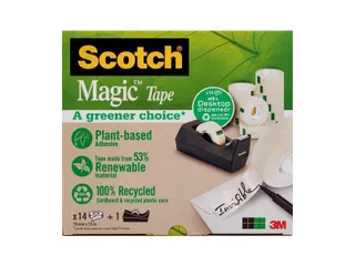 Plakband Scotch Magic 810 19mmx33m transparant 14 rollen + houder - 1