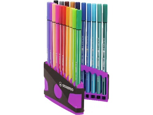 Viltstift Stabilo 68 Box Lila 20Stuks Assorti