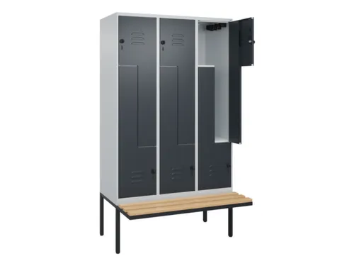 Z-garderobekast,HxBxD 2120x1200x815mm,6vak,vak B 400mm,draaigrendel